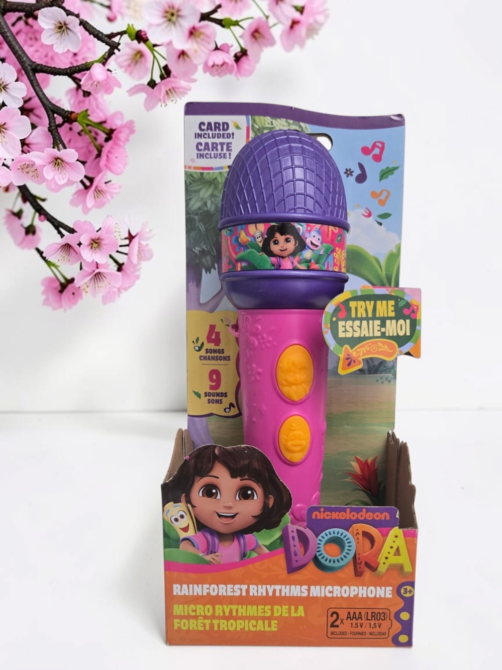 Dora the Explorer Rainforest Rhythms Toy Microphone – Lights & Sounds – Kids